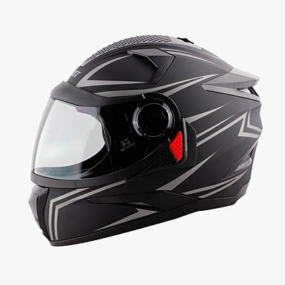 STEELBIRD SBH-17 STRIPES MATT BLACK/GREY C/V (L)