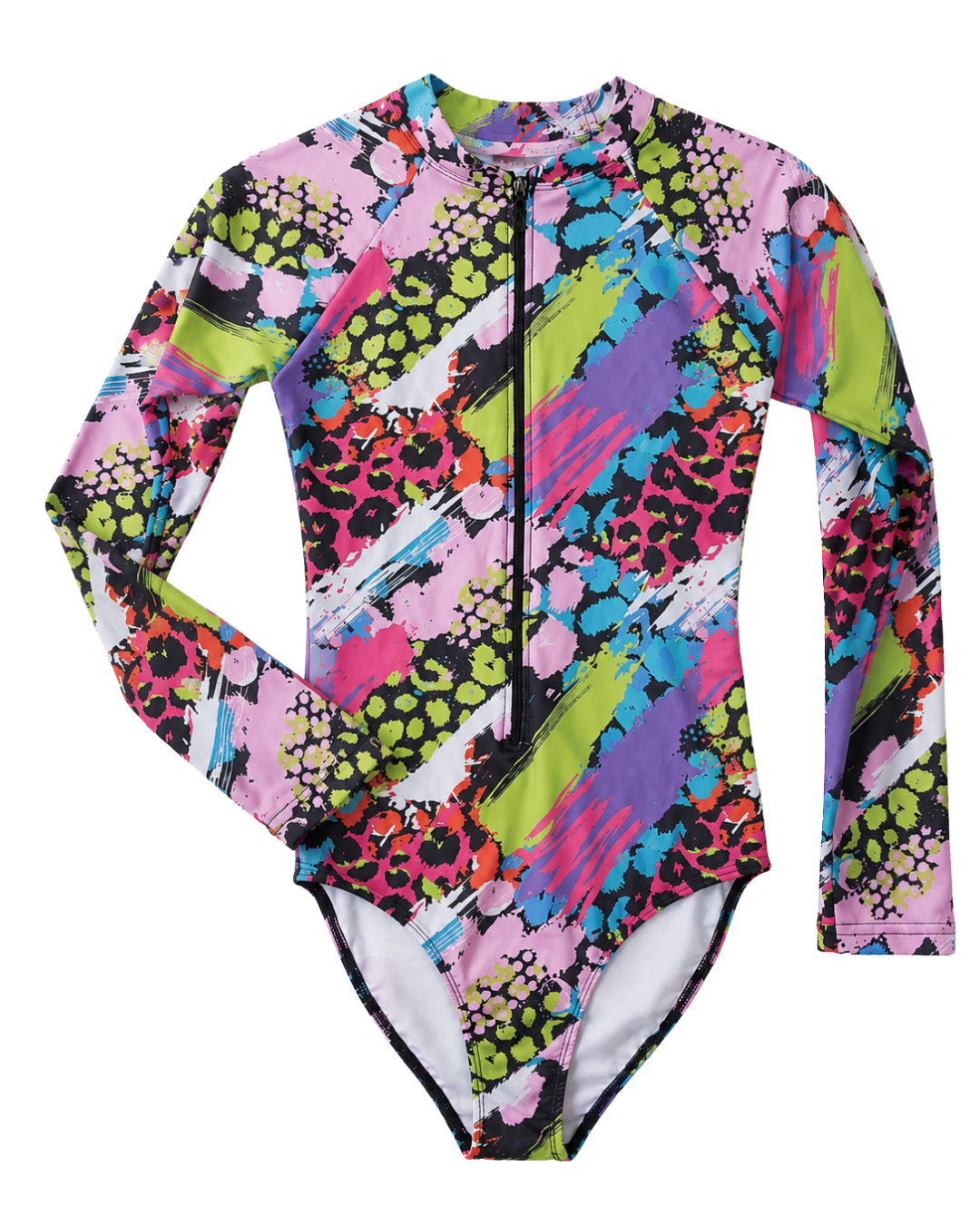 5Piece Modest Swimwear Set Vibrant Print طقم مايوه محتشم 5 قطع بطبعة ملونة مع تنورة وليجنج