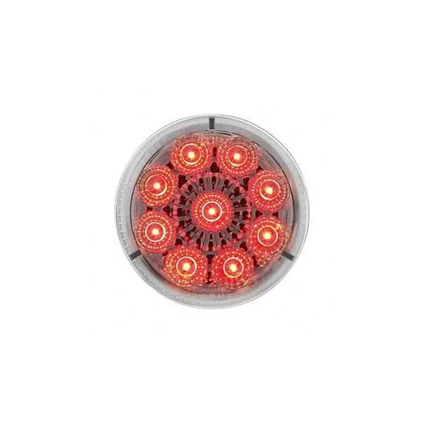 9 Led 2" Reflector Clearance/Marker Light (Red Led/Red Lens)