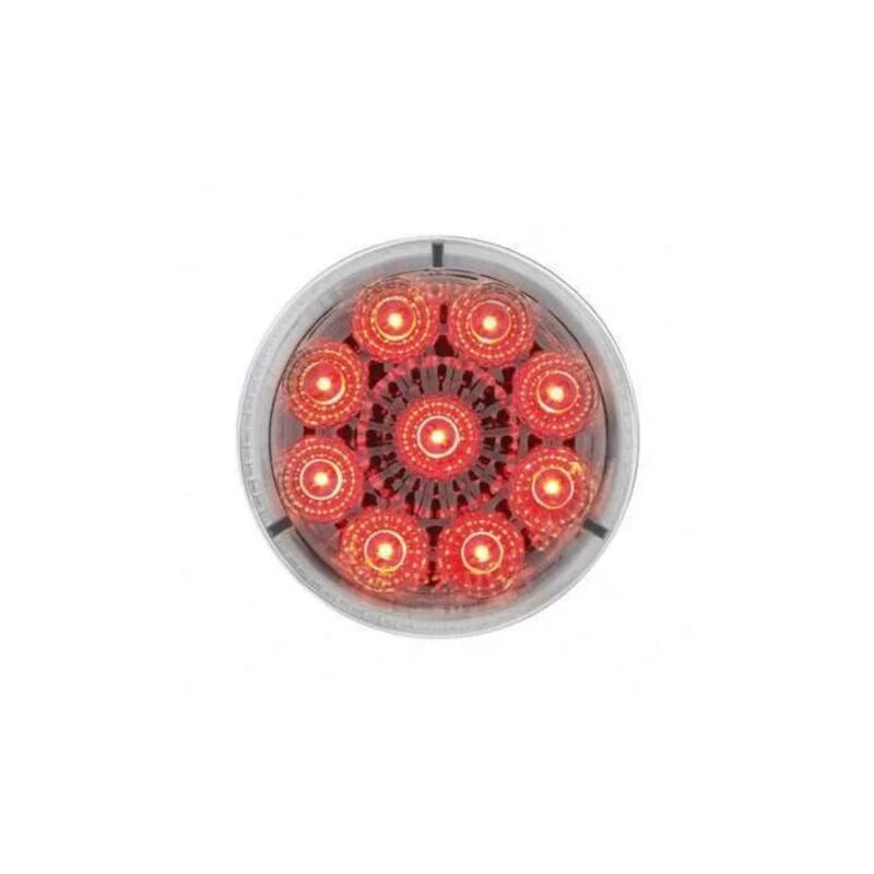 9 Led 2" Reflector Clearance/Marker Light (Red Led/Red Lens)
