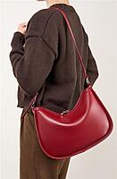 CRESCENT BAG WINE RED