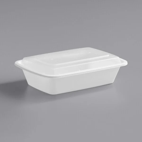38oz Rectangle Plastic Container - White[150ct]