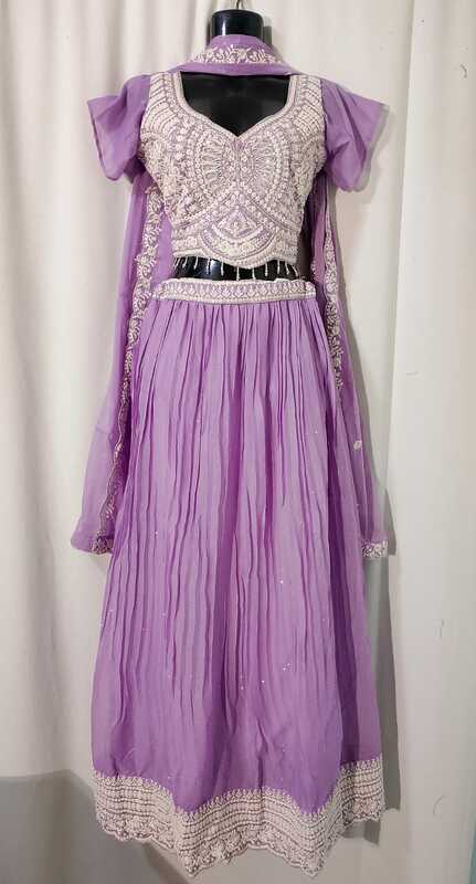 D77: Ready To Ship Beautiful Georgette Lehenga Set