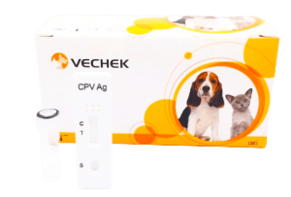 Prueba Rápida del Antígeno del Parvovirus Canino (CPV Ag) en cassette - Caja con 10 pruebas - VECHEK