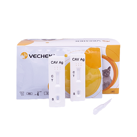 Prueba Rápida de Adenovirus Canino tipo II (CAV-II) en cassete - Caja con 10 pruebas - VECHEK