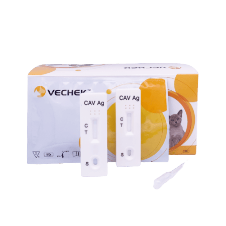 Prueba Rápida de Adenovirus Canino tipo II (CAV-II) en cassete - Caja con 10 pruebas - VECHEK