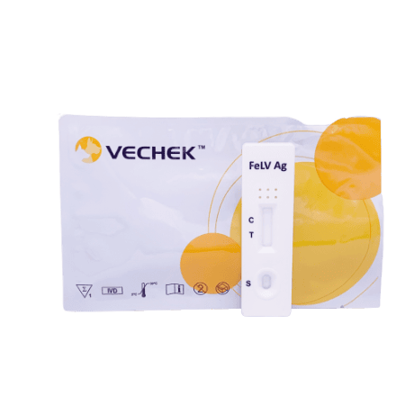 Prueba de Antígenos del Virus de la Leucemia Felina (FeLV) en cassette - Caja con 10 pruebas - Vechek