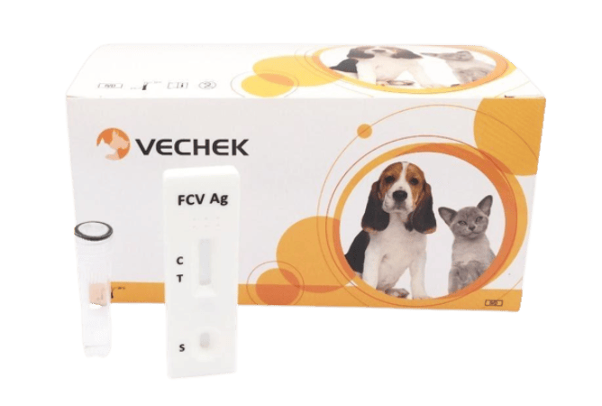 Prueba del Antígeno de Calicivirus Felina (CVF Ag) en cassette - Caja con 10 pruebas - Vechek