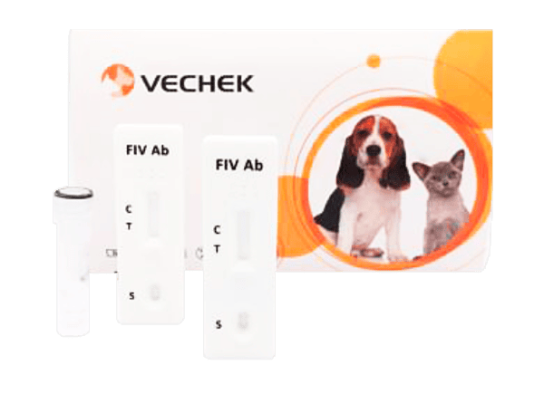 Prueba de Anticuerpos del Virus de la inmunodeficiencia Felina (FIV) en cassette - Caja con 10 pruebas - Vechek