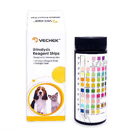 Tiras reactivas veterinarias para uroanálisis 11 parametros - Caja con 10 pruebas - VECHEK