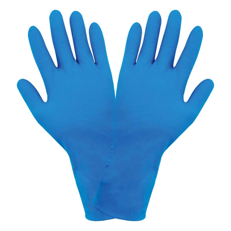 Guantes Desechables de Nitrilo Azul Libre de Polvo