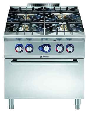 391245 4-BURNER GAS RANGE+OVEN 800MM - 3MM WORKTOP - EL. IGNITION