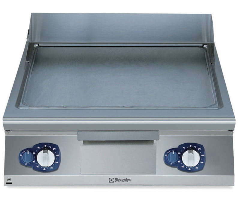 391401 GAS FRYTOP SMOOTH HORIZONTAL PLATE 800MM-BRUSHED CHROME