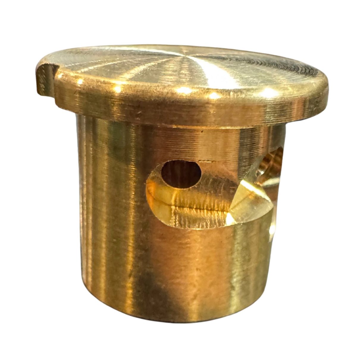 GYS 090061 — Brass End Fitting for G9 Spot Welding Arm, White Puck