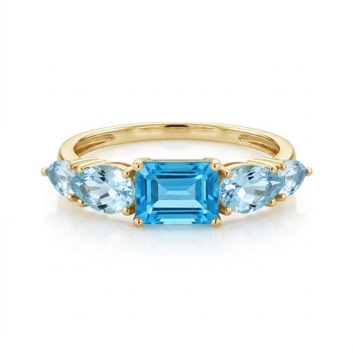 Anillo de Topacio con Amatista verde