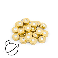 20mm Magnetic Steel Crimp Cap with PTFE/Sil Septa (100/pk)