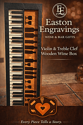 Piano Keys & Wine Wooden Keepsake Box