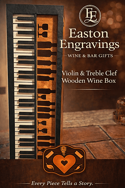 Piano Keys & Wine Wooden Keepsake Box Piano Keys & Wine Wooden Keepsake Box