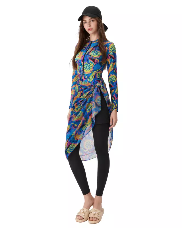 5-Piece Modest Floral Swimwear Set - طقم مايوه محتشم 5 قطع بنقشة زهور ملونة