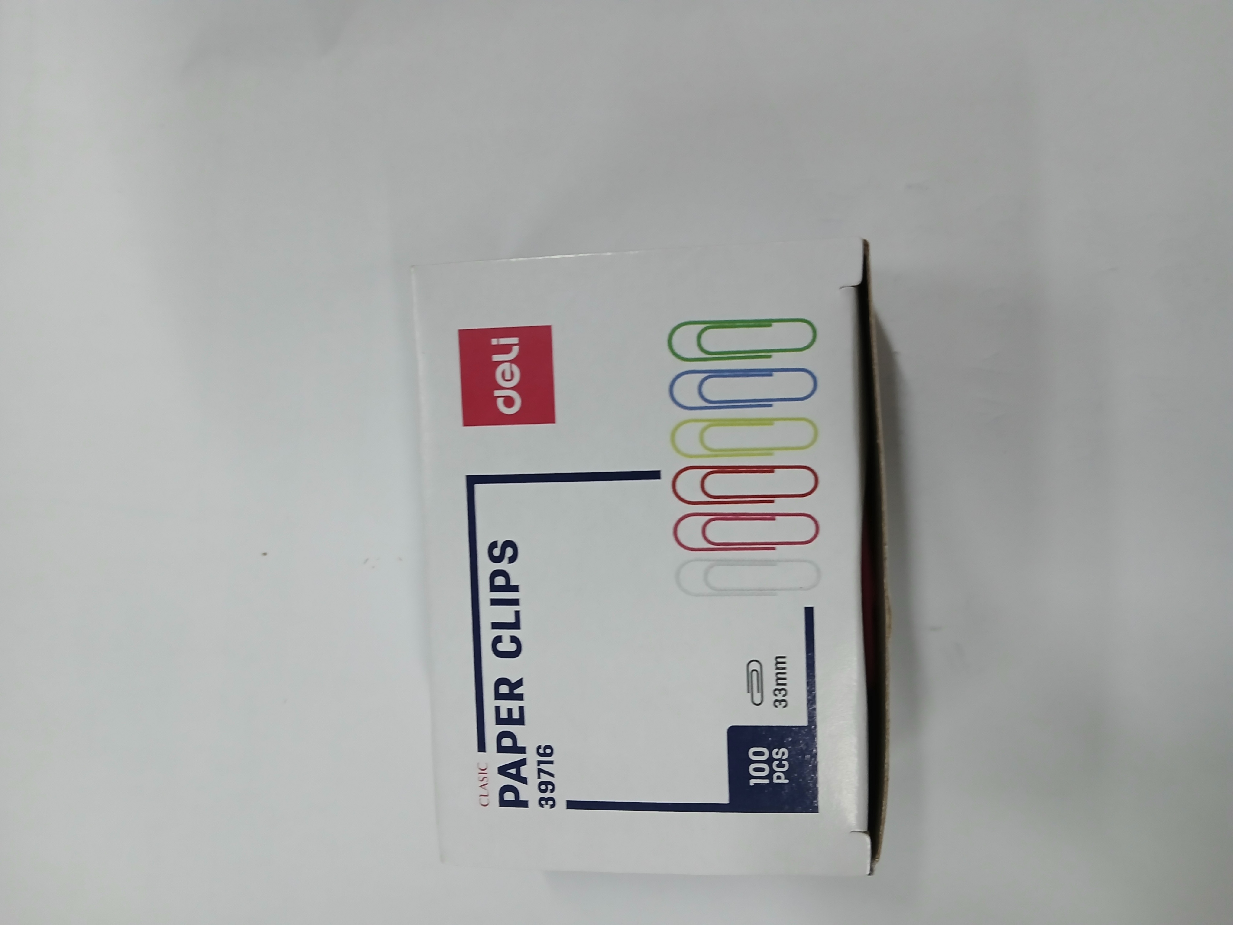 DELI E39716 COLOR PAPER CLIPS 33MM 100s