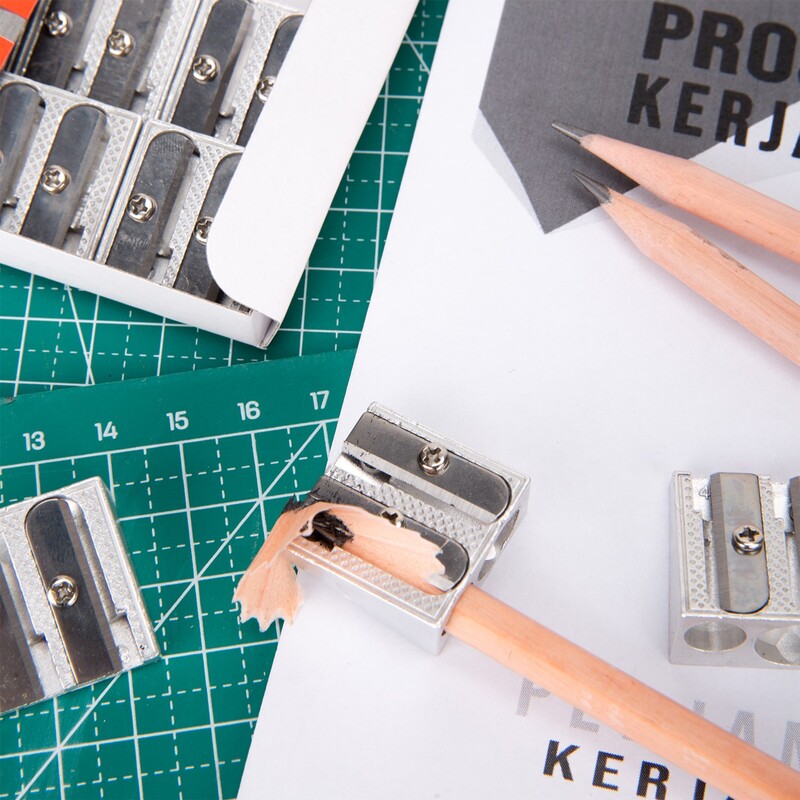 DELI E39762 ALLOY SHARPNER SILVER TWIN-HOLE