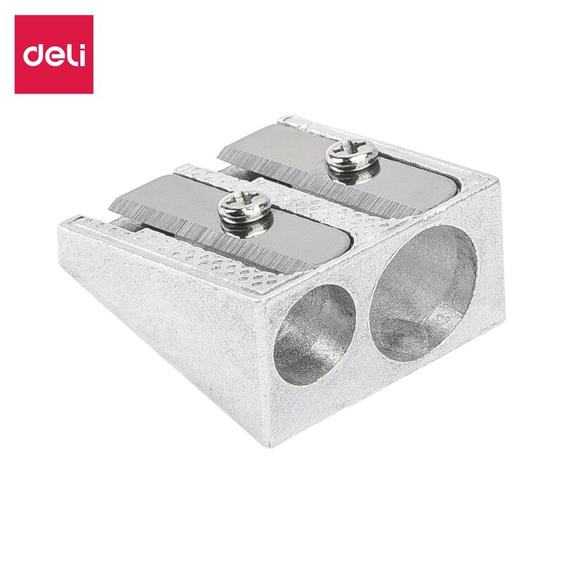 DELI E39762 ALLOY SHARPNER SILVER TWIN-HOLE