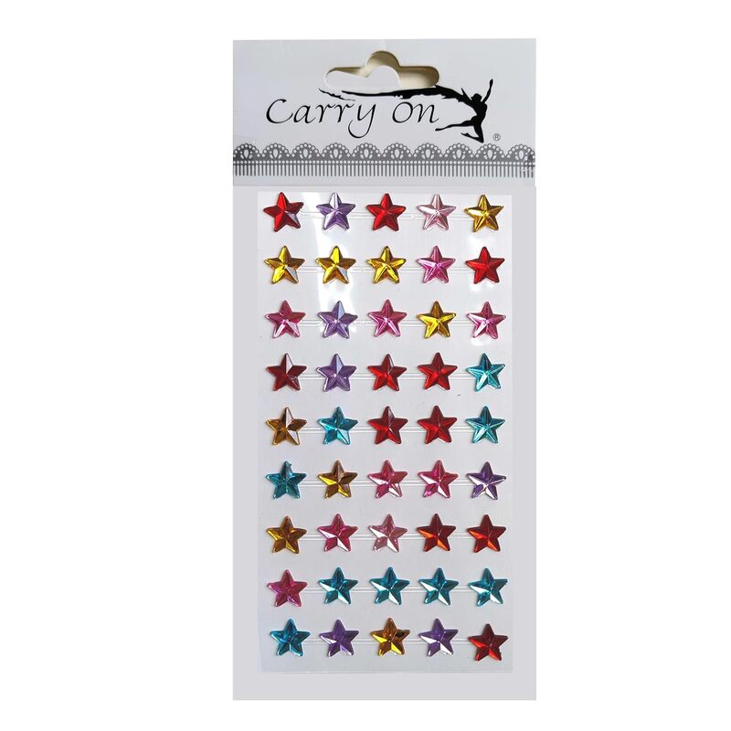 3D Crystal Stone Star Shape Multicolour Stickers 10 mm – For Art & Craft and DIY Activities - Pack of 3
