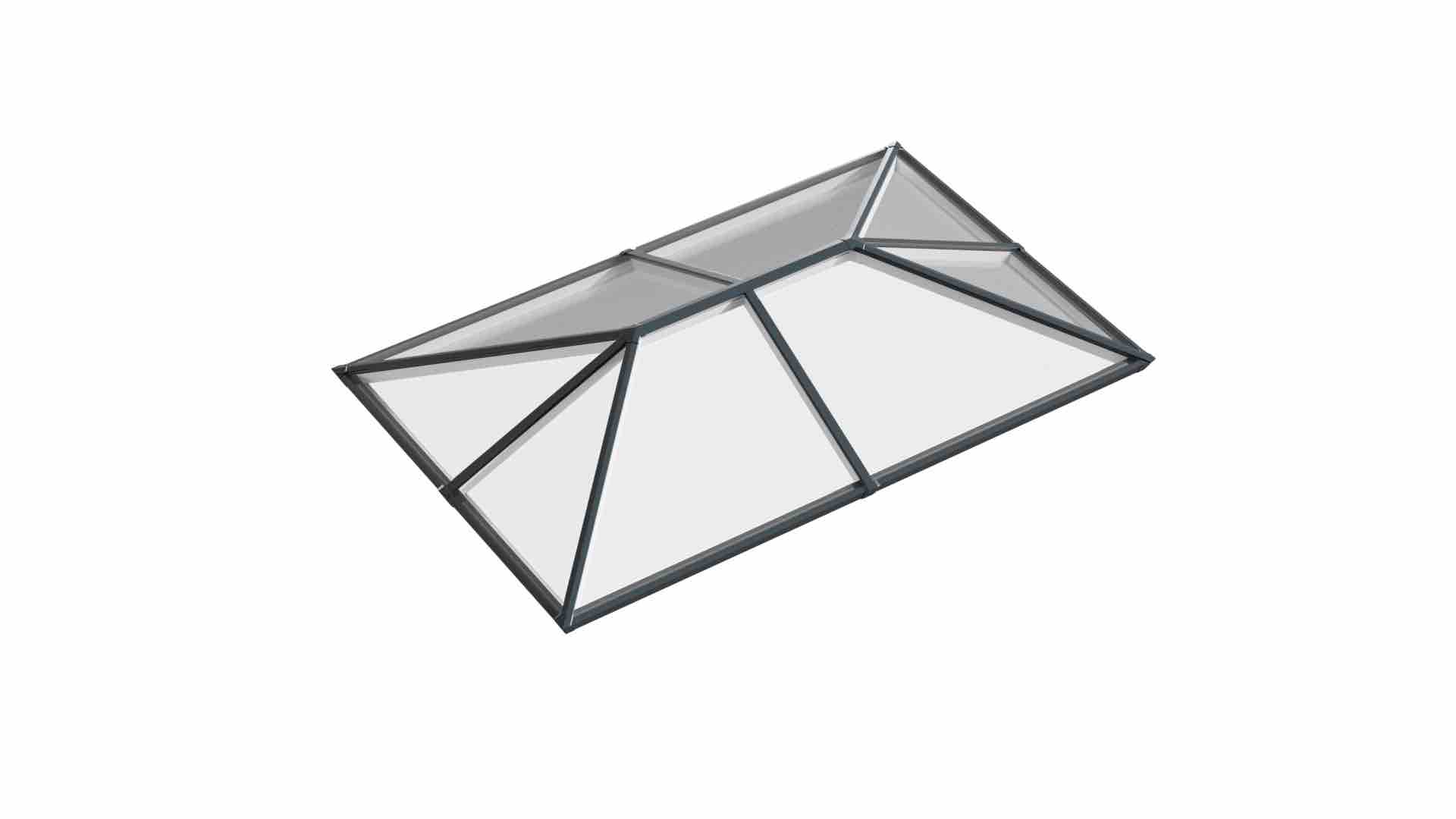 Ridged Aluminium Lantern Roof 1.6m x 2.2m (8 Pane 3WAY)