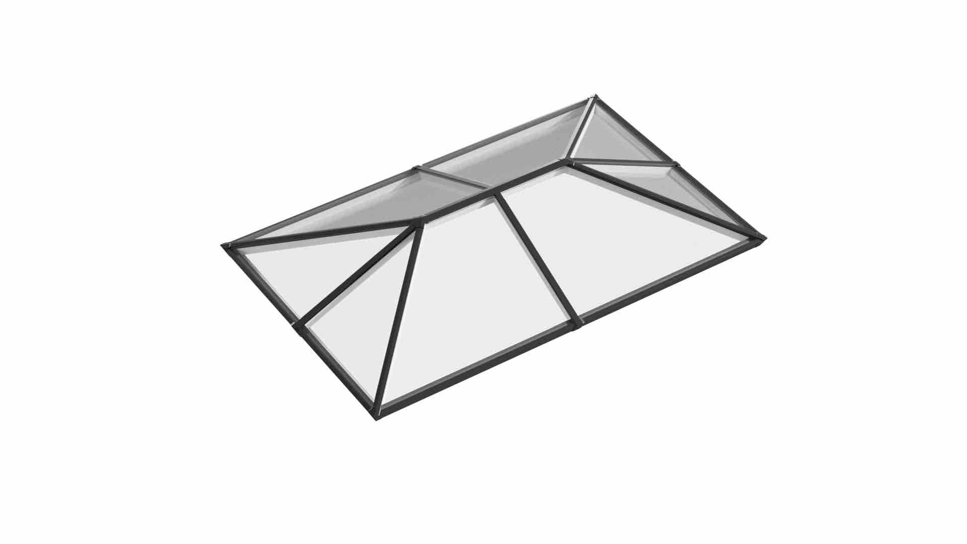 Ridged Aluminium Lantern Roof 1.9m x 3m (8 Pane 3WAY)