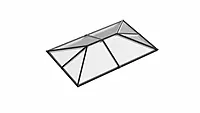 Ridged Aluminium Lantern Roof 3.2m x 3.9m (8 Pane 3WAY)