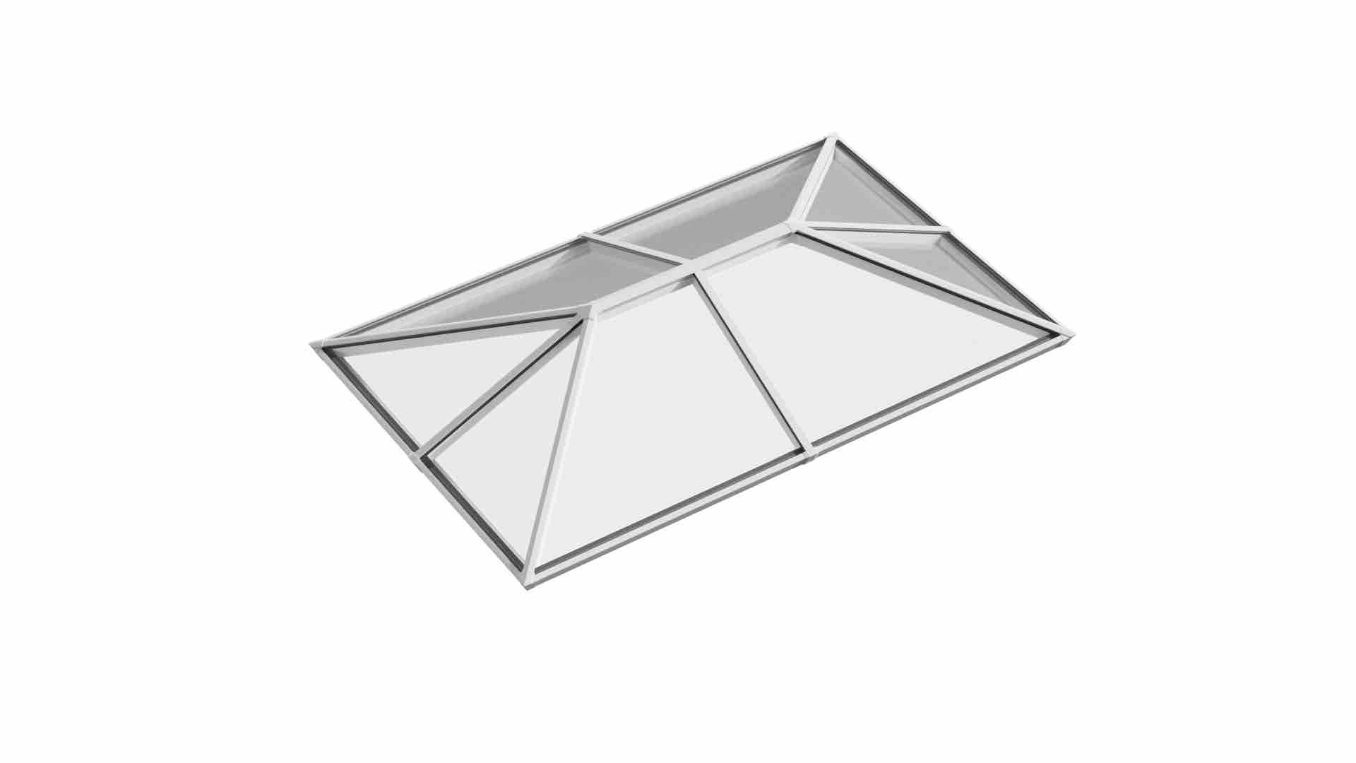 Ridged Aluminium Lantern Roof 1.6m x 2.6m (8 Pane 3WAY)