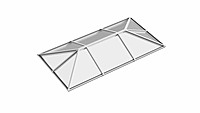 Ridged Aluminium Lantern Roof 2.1m x 6m (10 Pane 3WAY)