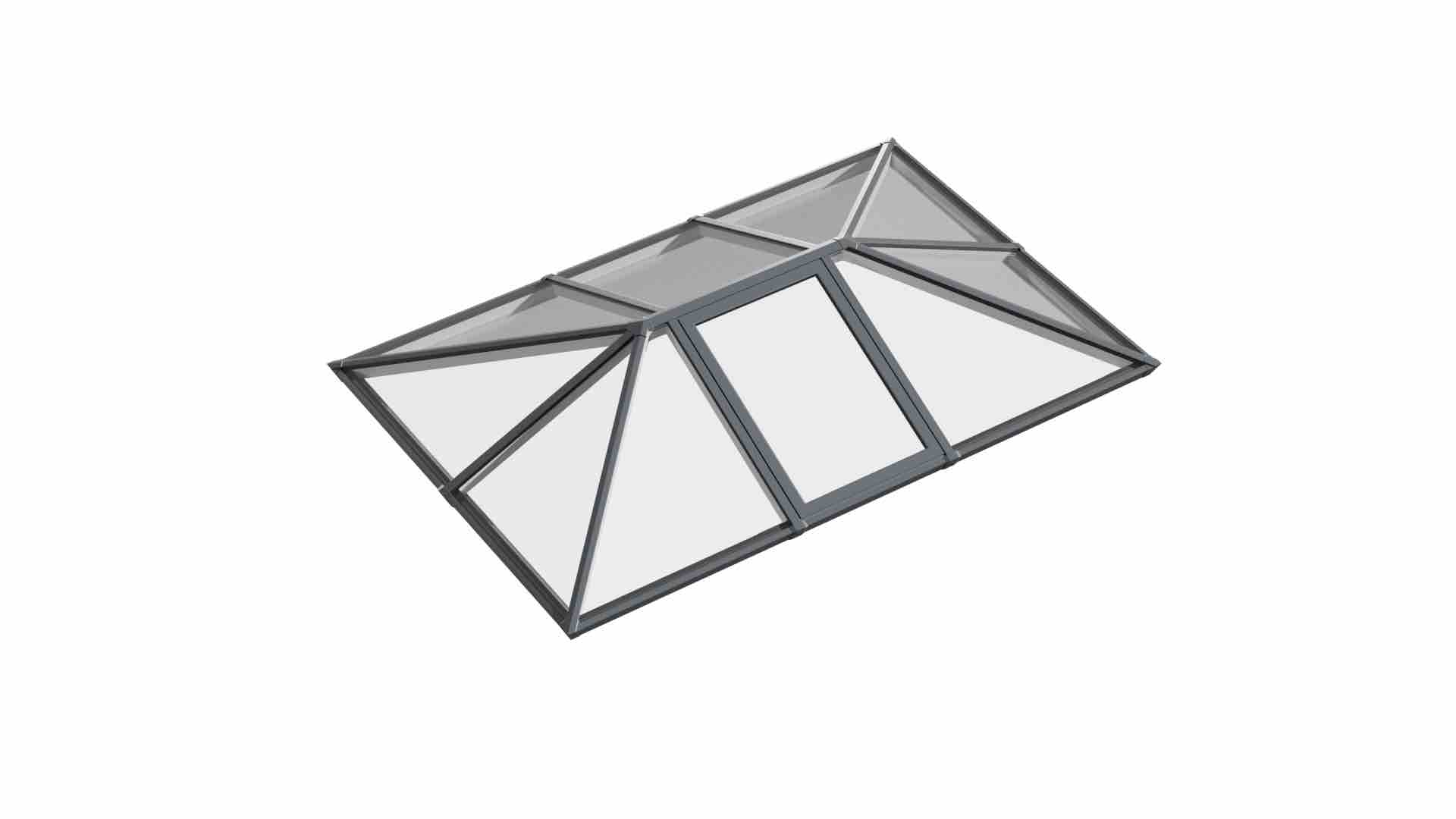 Single Vented Aluminium Lantern Roof 1.7m x 3.1m (10 Pane 3WAY)