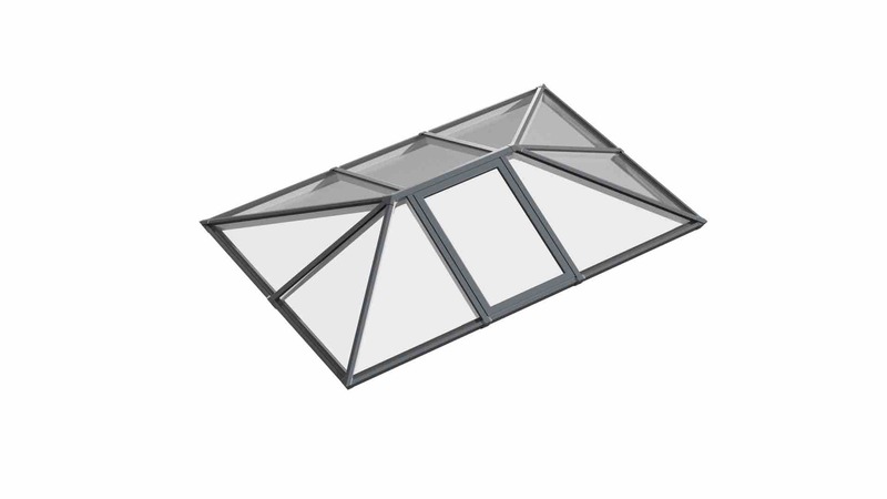 Single Vented Aluminium Lantern Roof 2.6m x 4.6m (10 Pane 3WAY)