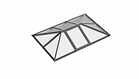 Single Vented Aluminium Lantern Roof 1.1m x 2.7m (10 Pane 3WAY)