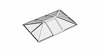 Single Vented Aluminium Lantern Roof 3m x 4.5m (10 Pane 3WAY)
