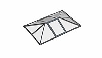 Double Vented Aluminium Lantern Roof 3m x 4.6m (10 Pane 3WAY)