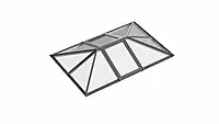 Double Vented Aluminium Lantern Roof 1.1m x 2.1m (10 Pane 3WAY)