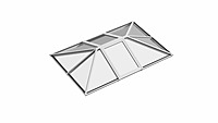 Double Vented Aluminium Lantern Roof 2.8m x 4.3m (10 Pane 3WAY)