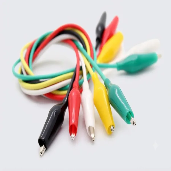 Alligator Clip Test Leads – 50 cm Cable 5 Pack