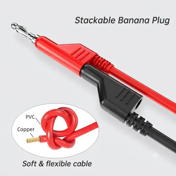Stackable Banana to Banana Plug Test Cable (5 pack)