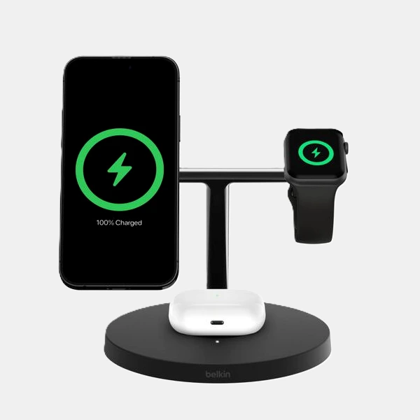 Belkin BoostCharge Pro 3-in-1 Wireless Charging Stand with Qi2 15W