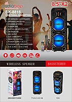 BK-8816 Party Speaker Bluetooth System with LED Lights, Microphone & Remote Control