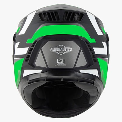 STEELBIRD SBH-40 ISS SPEED MATT BLACK/GREEN C/V 600 MM