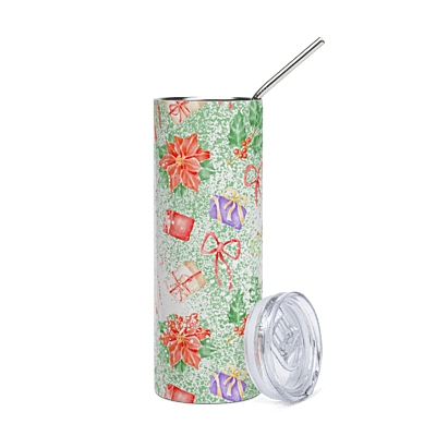 This Is As Merry As I Get Skinny Tumbler – Watercolor Holiday Christmas Drinkware
