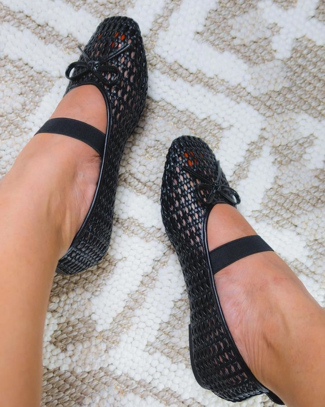 Ballerines Tressées à Bride Élastique