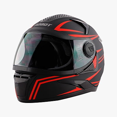 STEELBIRD SBH-17 STRIPES MATT BLACK/RED C/V (L)