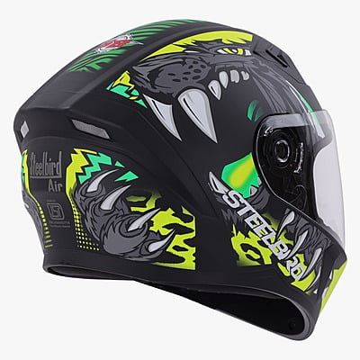 STEELBIRD SBA-21 RAPTOR PANTHA MATT BLACK/NEON GREEN C/V 580 MM (M)