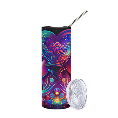 Gemini Zodiac Sign Skinny Tumbler – Vibrant Sublimated Astrology Drinkware