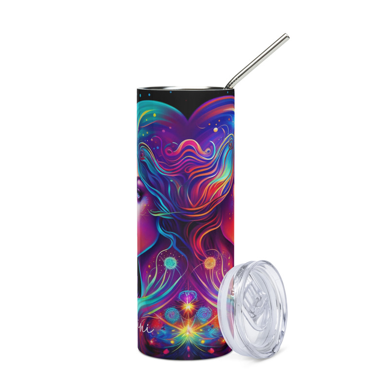 Gemini Zodiac Sign Skinny Tumbler – Vibrant Sublimated Astrology Drinkware